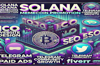 promote your solana memecoin, design ico website, and grow your crypto community