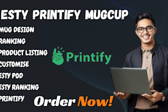 design esty printify mugcup mug design etsy dropshipping shopify expert