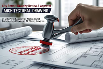 provide pe stamp review architectural drawings  for city permit approval in USA