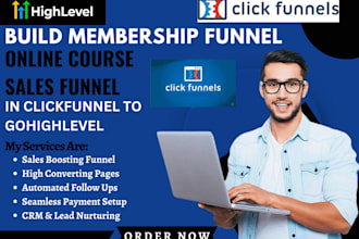build membership funnel online course sales funnel in clickfunnel to gohighlevel