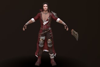 model, texture, rigging, animate 3d character for unreal engine, unity, aaa game