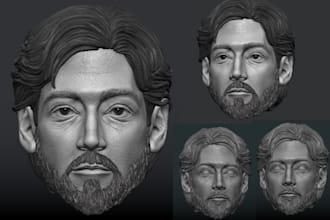 sculpt 3d realistic head bust model 3d facial anatomy 3d helmet stl 3d printing