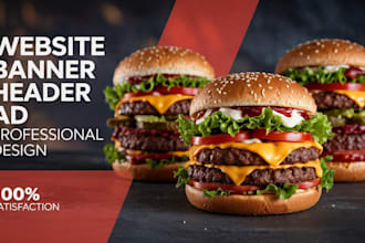 create a professional web banner ads, header, hero,web image