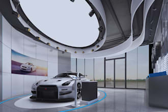 design 3d car showroom interior design 3d car showroom rendering 3d modelling