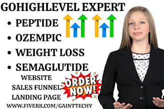 design gohighlevel weight loss landing page semaglutide ozempic wegovy website