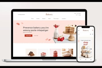 design bakery website, pastries, cupcake shopify store, dessert bakery store