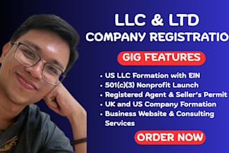 do US llc company registration, nonprofit 501c3 startups with uei number ein rfq