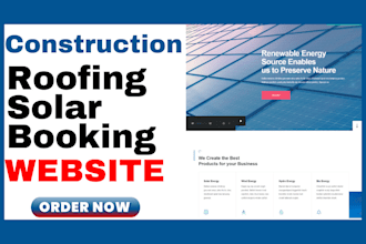 build solar website hvac cleaning booking website construction roofing website