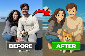 turn your image into cute cartoon illustration using ai