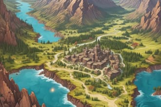 create a high quality high detail fantasy map for dnd