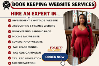 design and redesign bookkeeping website finance site tax lead generation website