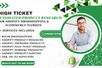find shopify high ticket dropshipping product research and uploading for success