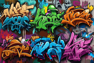create perfect graffiti design for your name, logo, brand, etc