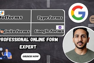 build a jotform intake form, online form, application form, google form in 24hrs