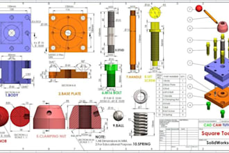 3d cad design, 3d drawing, industrial 3d cad model, 2d cad drawing on solidworks