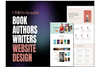 design ecommerce author website design, ebook landing page, ebook shopify store