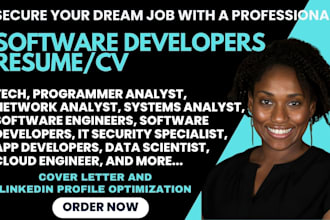 write a software developer resume software engineer data scientist, IT, tech cv
