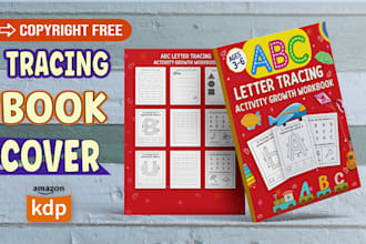 do kids activity and tracing book cover for amazon kdp