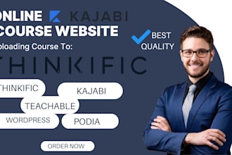design online course website on teachable, thinkific, kajabi