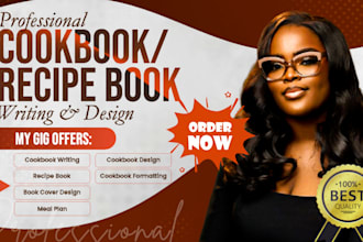 write and design recipes cookbook for amazon KDP on canva