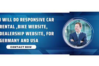 do responsive car bike rental website dealership website for germany and USA