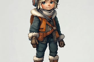 do a 2d character design and concept art for your game