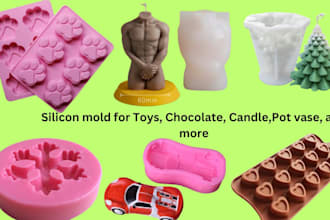 create silicone mold for chocolate, soap, ice cube, candy, and toy prototypes