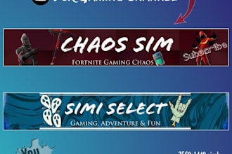 make eye catching youtube gaming banner for your channel