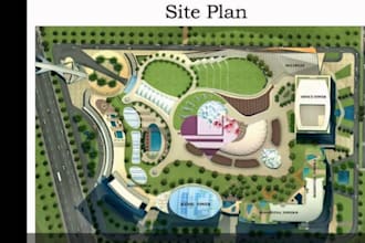 render and design master site plan, landscape, and layout and layout drawings