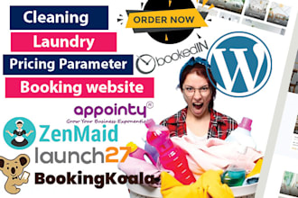 cleaning service website with booking koala, office, house cleaning website