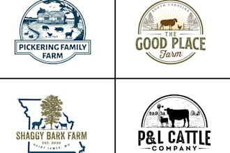 do professional organic farm and agriculture , ranch farming logo design