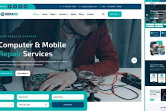 create phone repair website computer mobile repair website landing page