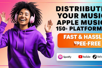 upload, fix issues and promote your music on distrokid, cd baby and tunecore
