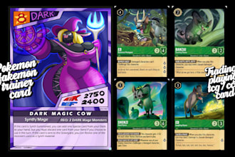 custom pokemon tcg card, pokemon trainer card, yugioh, mecha keyforge anime card