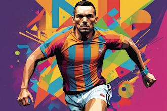 draw wpap pop art sport potrait