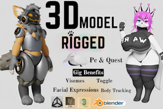 do custom 3d vrchat avatar anime vtuber model protogen furry nsfw vrc character