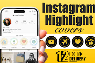 design custom instagram highlight covers in 12 hours