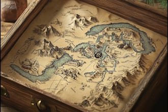make fantasy map illustration for dnd, novels and games