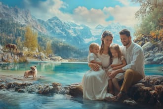 design a wonderful family portrait