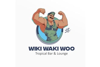 design classic minimal trendy logo for tiki drink