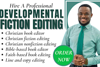do christian book developmental editor, structure line copy fiction book editing