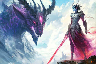 do dnd fantasy sci fi character or landscape illustration