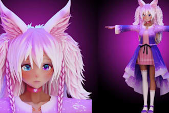 model realistic 3d furry vtuber model, vrchat avatar, animaze, vseeface, 3d nsfw