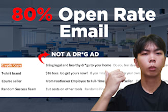 write an 80 percent open rate email copy for your marketing