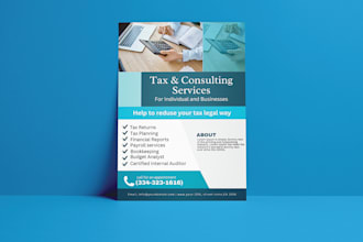 design a professional tax flyer door hanger and real estate flyer