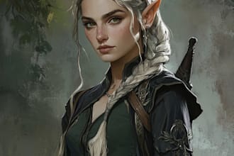 make your dark fantasy dnd character illustration