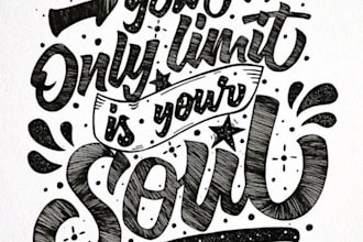 make a hand lettering logo design with your words