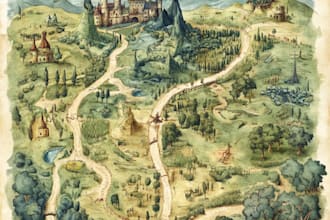 design a fantasy map illustration