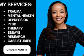 write unique content on trauma, mental health, depression, ptsd and therapy