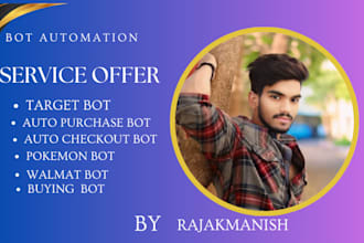 do scalping bot for target, monitoring bot, auto purchase bot, walmat bot